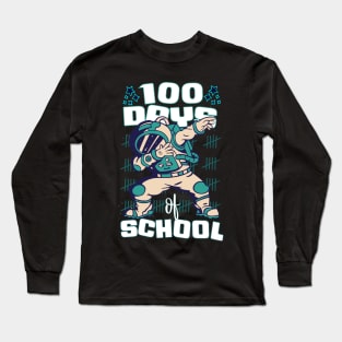 100 Days of school featuring an Astronaut Dabbing #2 Long Sleeve T-Shirt